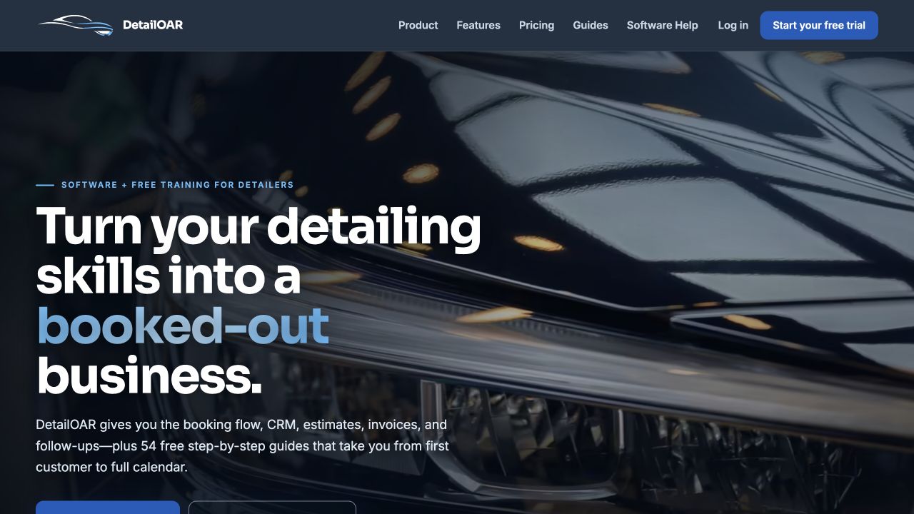 DetailOAR software and training website home page